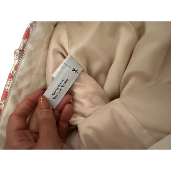 J CREW Collection Gold Coral Holiday Straight Ankle Pants Size 4 - Picture 12 of 15